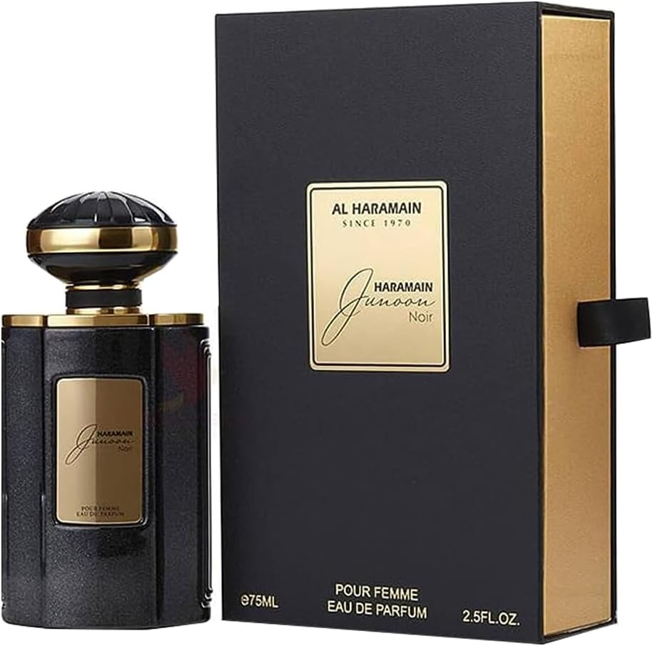Al Haramain Junoon Noir Eau De Parfum 75ml | Luxurious Arabian Fragrance for Women & Men | Long-Lasting, Premium Oud & Vanilla Scent | Signature Arabic Perfume for Special Occasions & Everyday Wear